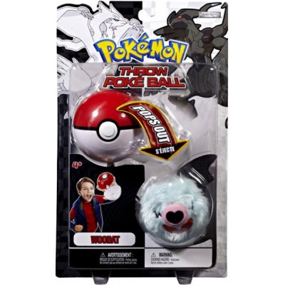 Pokemon B&W Series 2 Woobat Throw Poke Ball Plush   70020247